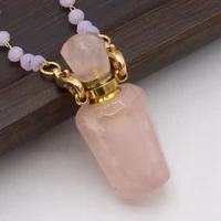 2021 natural semi precious stone powder crystal perfume bottle boutique pendant making diy fashion charm necklace jewelry