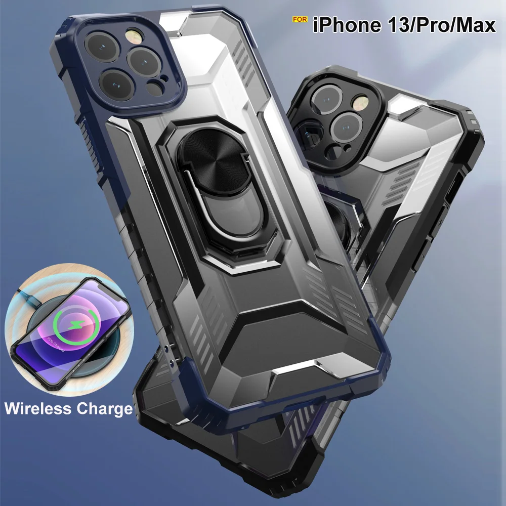 

Magnetic Metal Finger Ring Holder Phone Case For iphone 13 Pro Max Case Shockproof Armor Back Cover For iphone 12 pro max Case