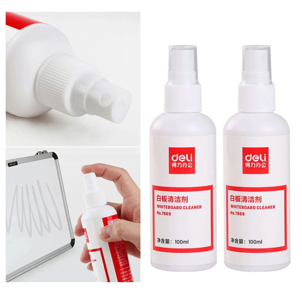 

2pcs Whiteboard Cleaner Spray Eraser Water 100ml Per Bottle Whiteboard Clean Water Spray