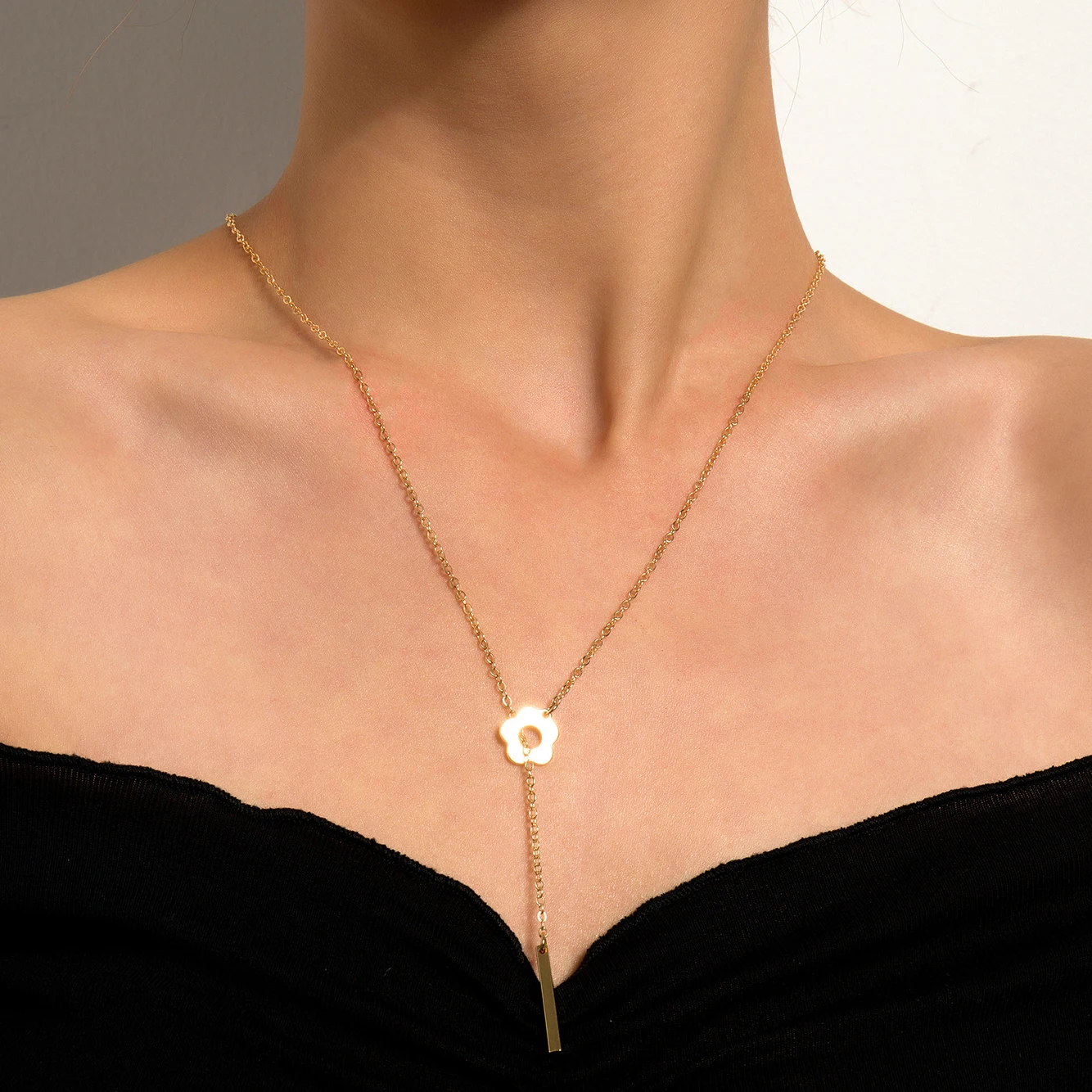 Пикантные длинные украшенные кисточками и цепочками Pdants цветок колье ожерелье