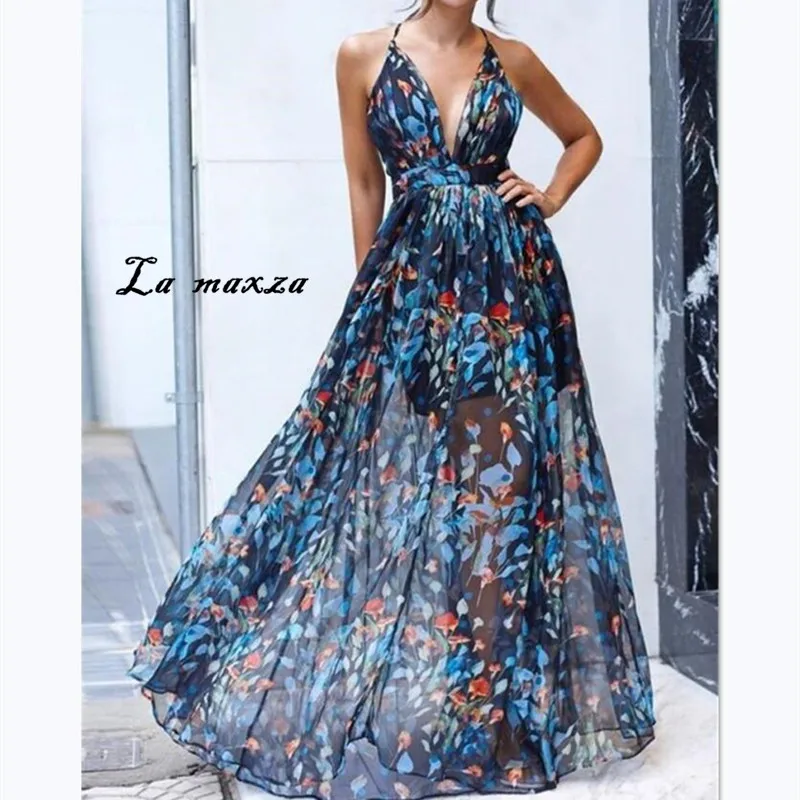 Женское вечернее платье с открытой спиной сексуальное модное макси на тонких