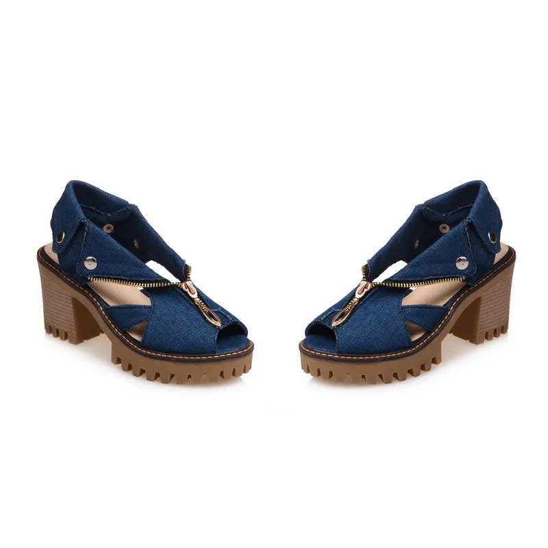 

Summer new sandals open toe hollow thick heel high heels women's shoes casual shoes size 40-43 women's shoes