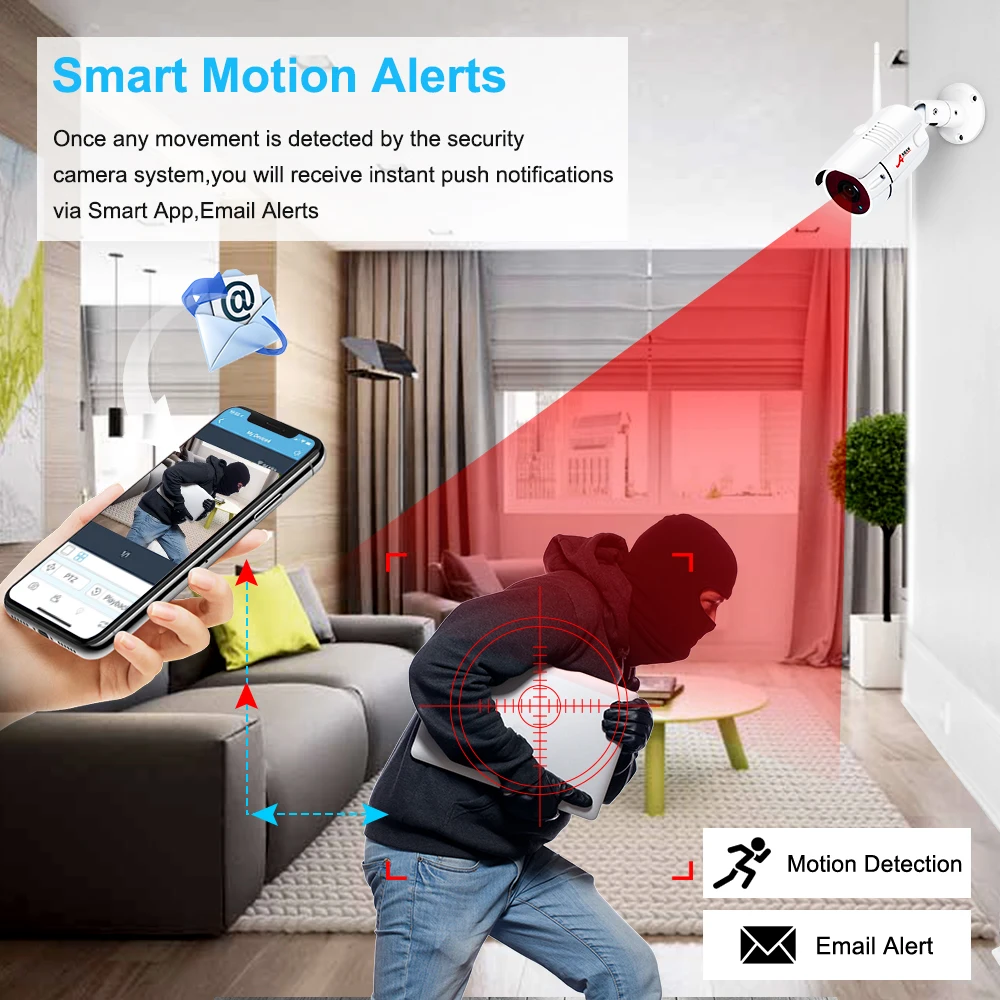 ANRAN 5MP Беспроводная CCTV система H.265 наружная камера IP безопасности комплект