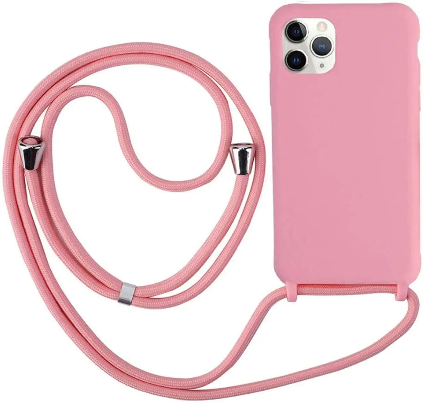 

Fashion Chain Necklace Smart Phone Case for iPhone 12 Mini-Pink