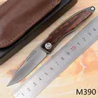 Складной медный нож JUFULE Mnandi M390, лезвие из змеиной древесины, титановая ручка, для охоты, кемпинга, выживания, для повседневного использования, кухонный нож
