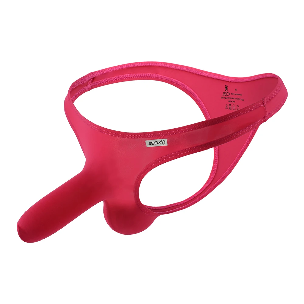 Мужские трусы стринги с карманом для пениса черные брифы низкой посадкой U