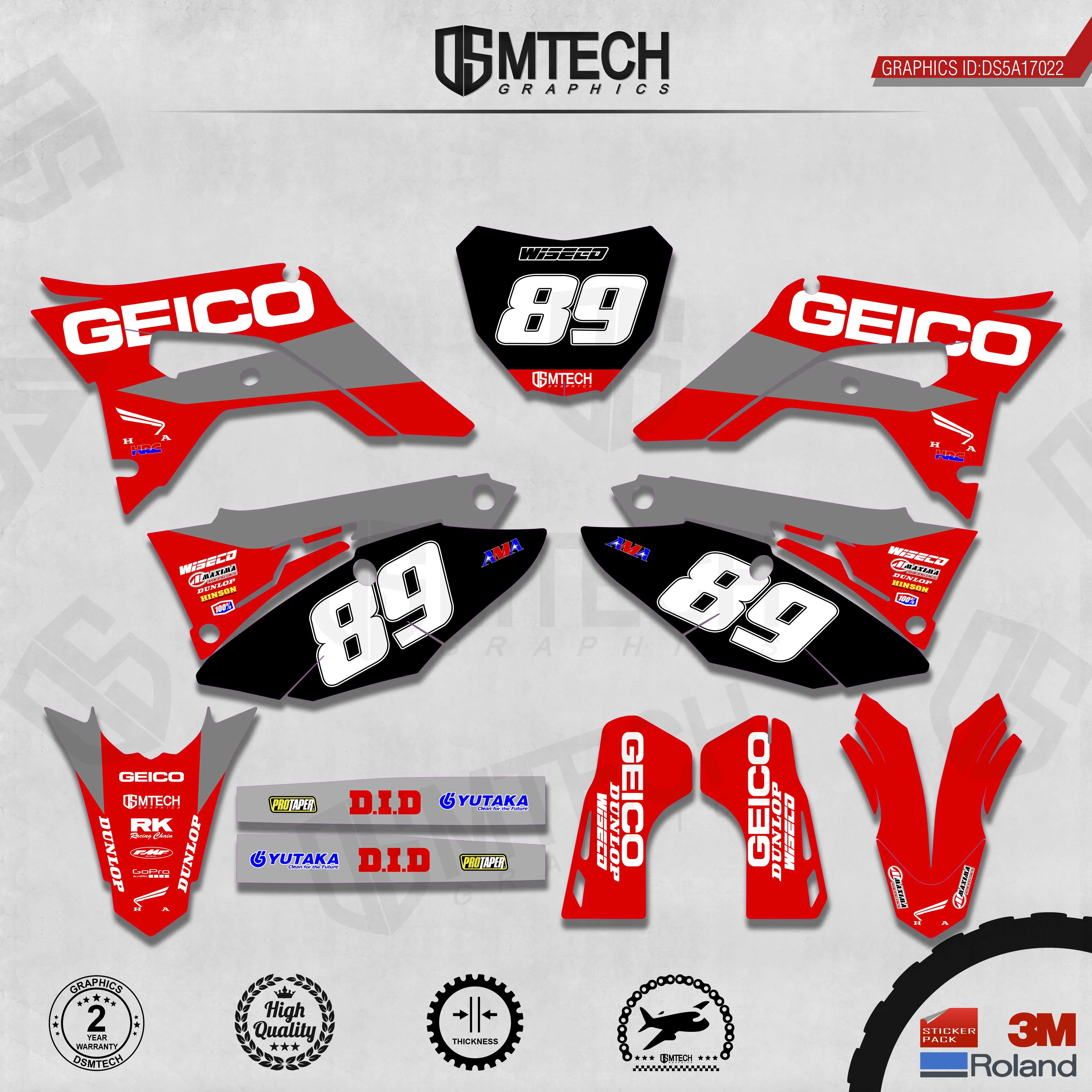 DSMTECH Customized Team Graphics Backgrounds Decals 3M Custom Stickers For 2018-2020 CRF250R 2017 2018 2019-2020 CRF450R 022