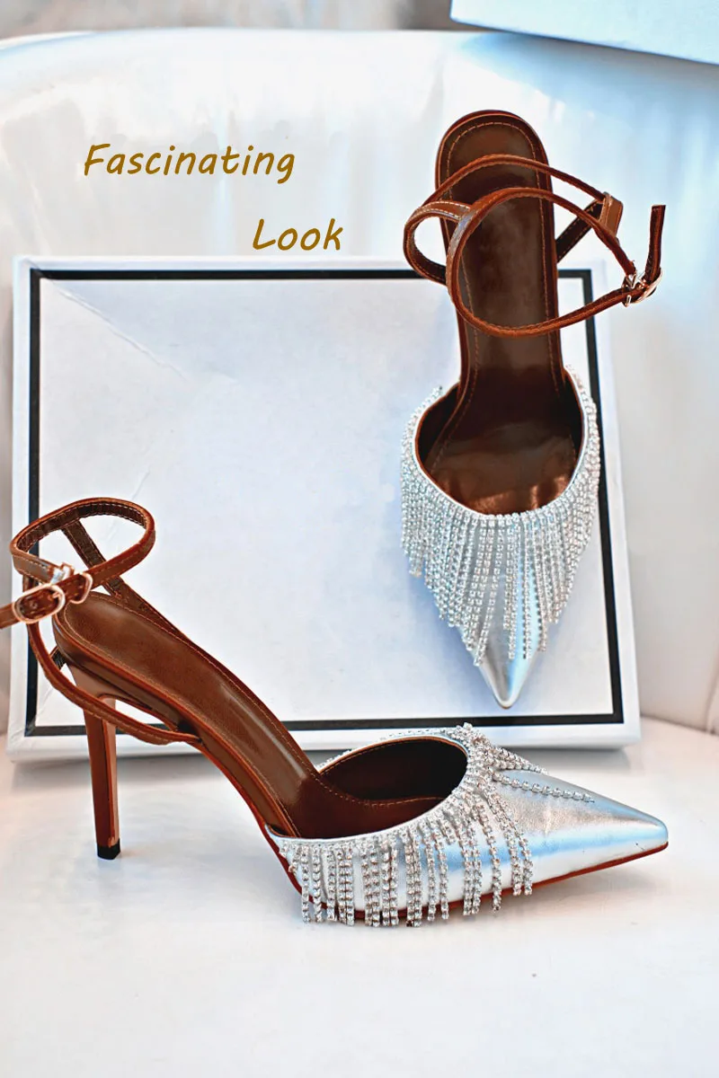 Босоножки женские из овечьей кожи высокий каблук заостренный носок квадратный