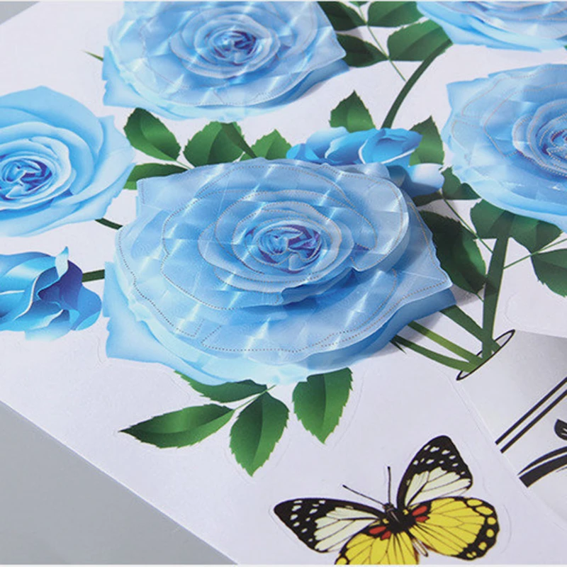 

Newly 3D Wall Stickers Decorative Self-Adhesive Floral & Vase Decor Wall Decal for DIY Room Home