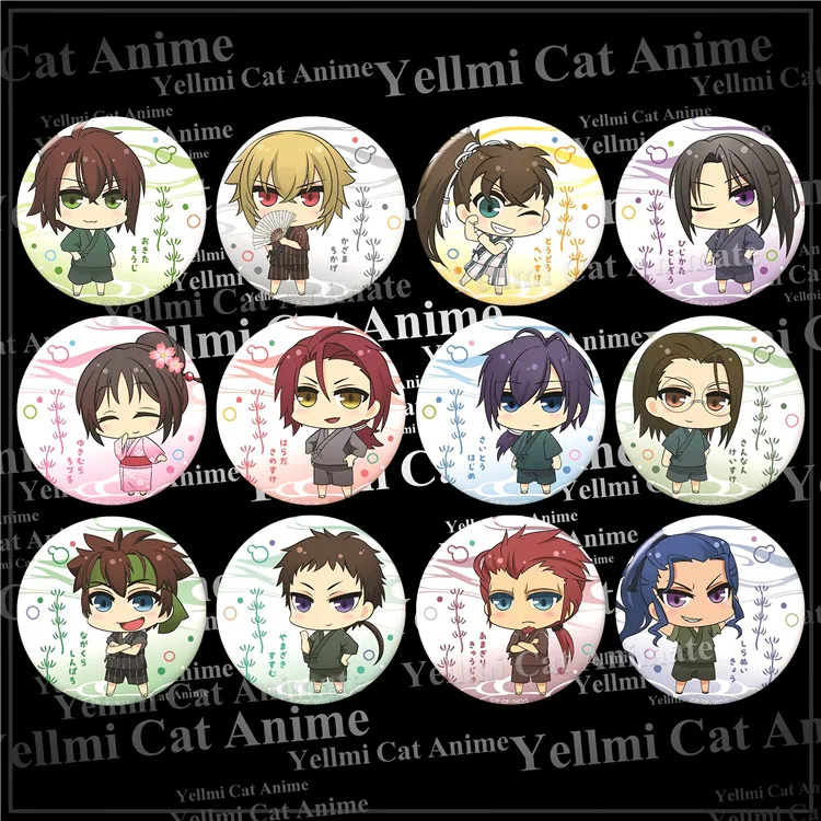 1 шт. 58 мм Hakuouki Yukimura Jiziru Hijikata Toshizo Okita Souji Saitou Hajime bagdes брошь|Броши| |