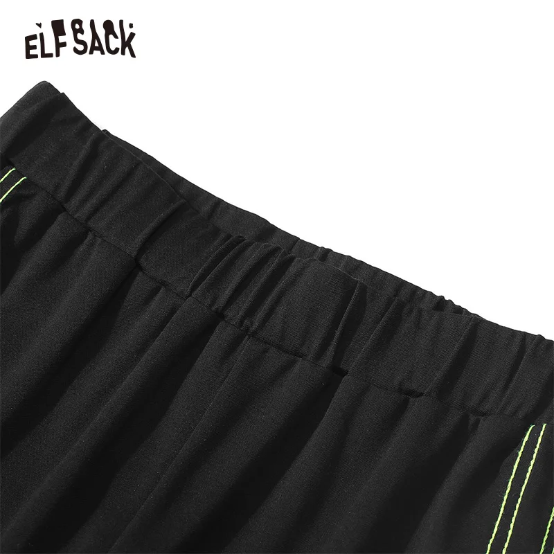 ELFSACK черные одноцветные с эластичной талией обтягивающие штаны для женщин 2020