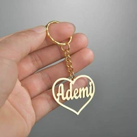 tangula personalized custom name keychain heart shaped letter pendant anniversary gift for boyfriend stainless steel nameplate