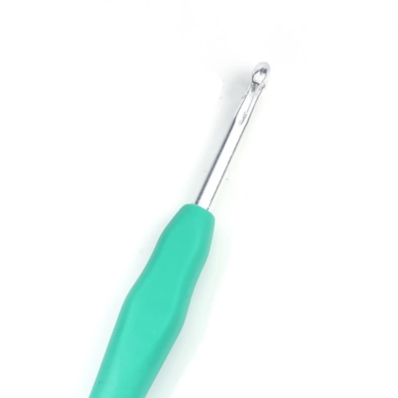 2 шт. зеленый 4 5 мм TPR Алюминий набор крючков для Вязание иглы мягкая ручка Пряжа