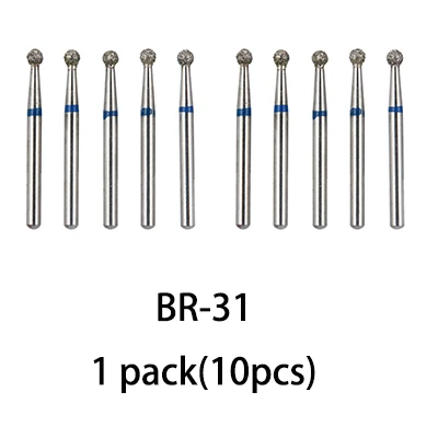 BR-31(10pcs) BR-31 Dental Diamond Burs Drill Dentistry Burs High Speed Handpiece Handle Diameter 1.6mm Dentist Tools BR-41 TR-13 FO32 - Цвет: BR-31(10pcs)