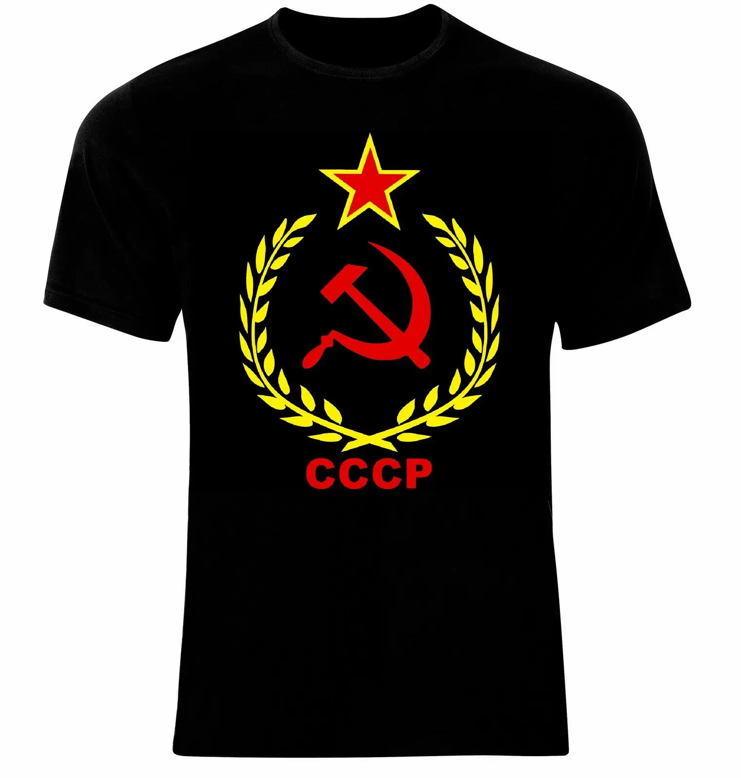 CCCP Российская футболка с коротким рукавом и О образным вырезом хлопковый S 3XL