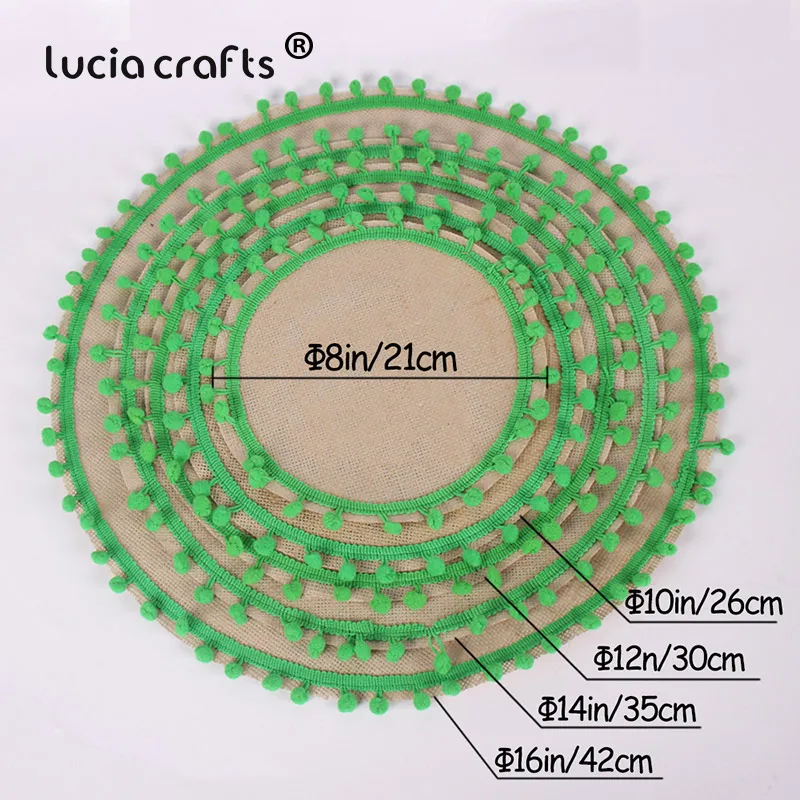 Распродажа! 5 шт./лот круглый коврик для стола из льна с отделкой помпоном