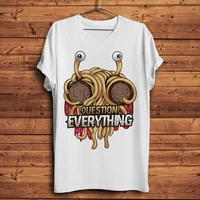 fsm flying spaghetti monsterism question everything funny t shirt men new white casual homme cool hipster tshirt unisex gift