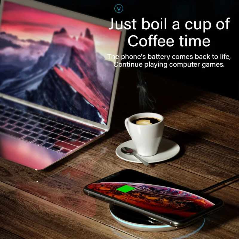 20 Вт Беспроводное зарядное устройство для быстрой зарядки Samsung Galaxy S10 S9