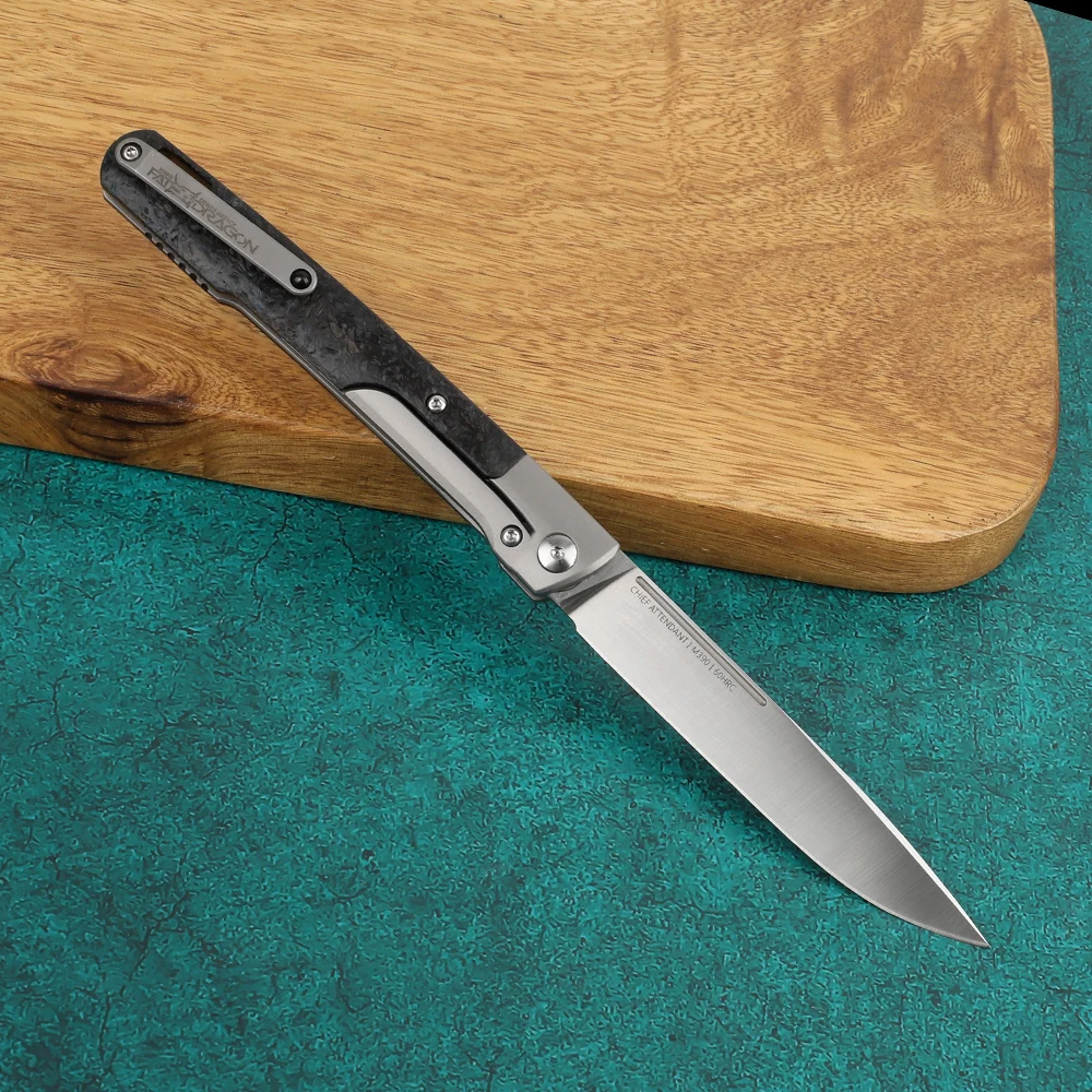 Складной нож Fat Dragon Design M390 ручка из титанового/углеродного волокна походы на