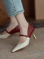 high heels color blocking stiletto sexy comfortable triangle heeled party wedding shoes 2021 new women luxury simplicity pumps