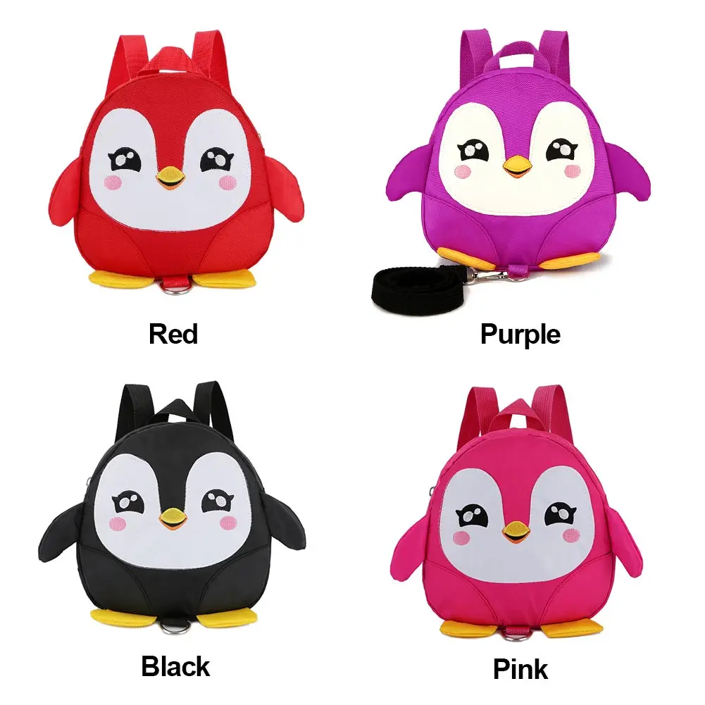 

Toddle Kid Children With Reins Penguin Lightweight Removable Tether Cartoon Safety Backpack Cute Adjustable Strap Oxford Fabric