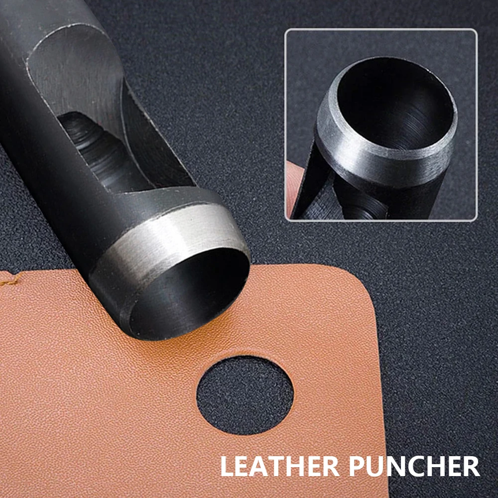 12Pcs Professional Leather Craft Tools Kit Hand Sewing Stitching Punch Hole Round Carving Work 3-19mm Perforator | Дом и сад