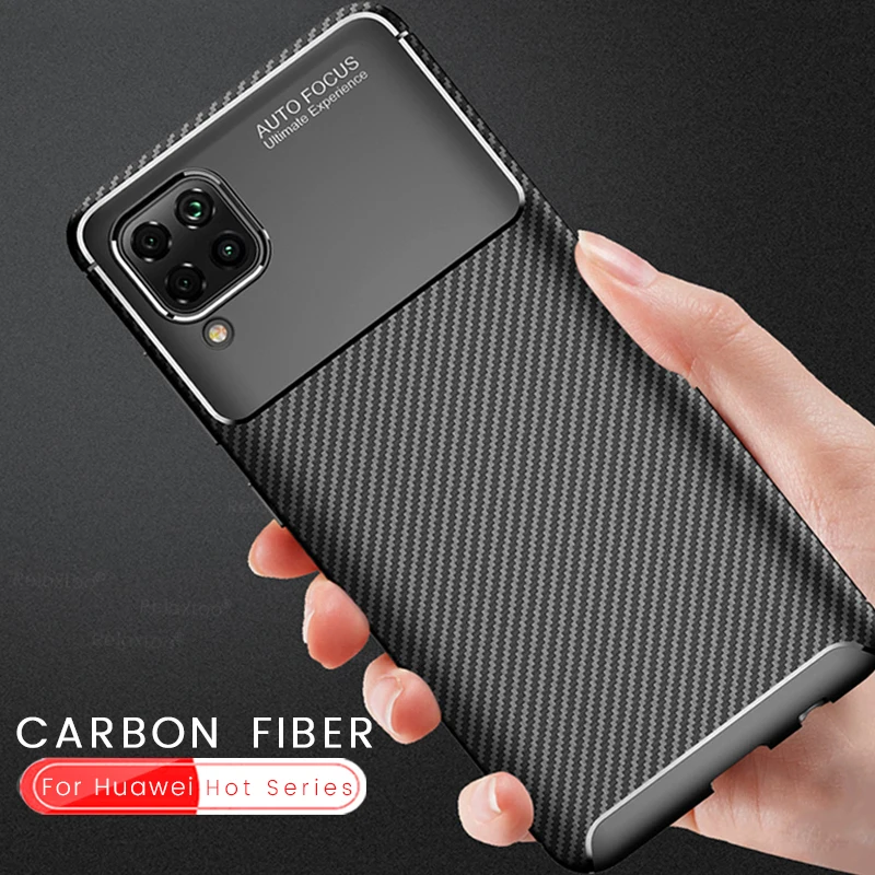 Легкий тонкий мягкий чехол из ТПУ и углеволокна для Huawei P30 P40 Pro Plus Mate 20 Lite 30