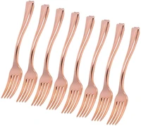 rose gold disposable mini forks fruit dessert pudding forks plastic silverware perfect for catering events weddingsparties