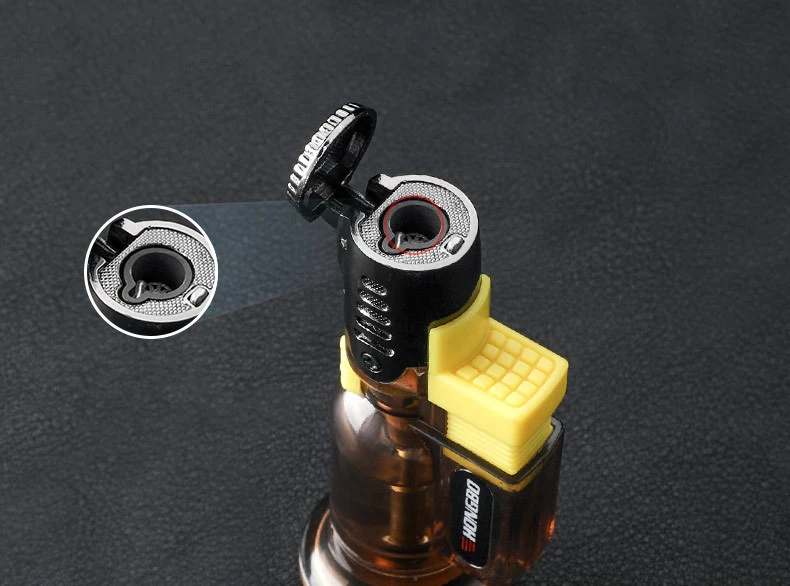 Portable Windproof Metal Outdoor Lighter Visible Gas Butane Cigar Blue Flame Smoking Accessories | Дом и сад