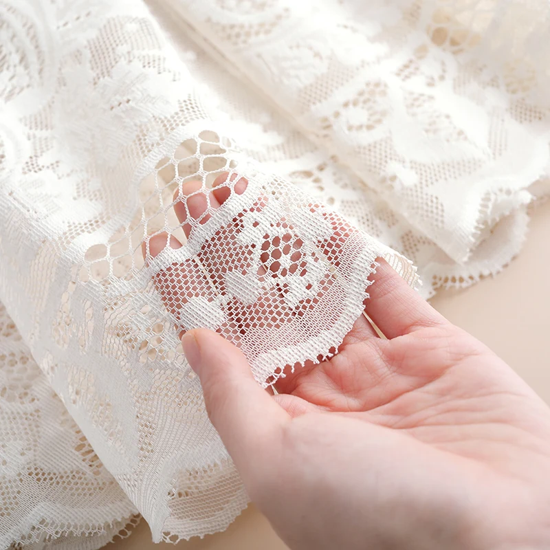 

Elastic High Waist Lace Skirt Womens 2021Korean Fashion Casual Beige/Black Midi Skirt Female Jarquard Pleated Skirts