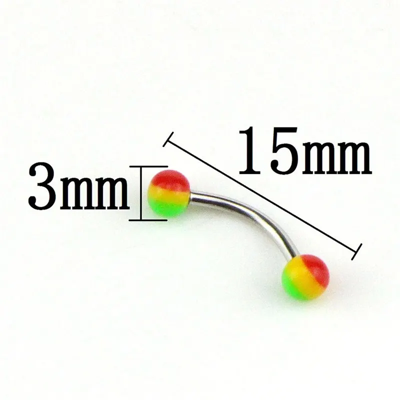 20 шт акрил нержавеющая сталь смесь бровей губ для живота языка бар кольца штанга