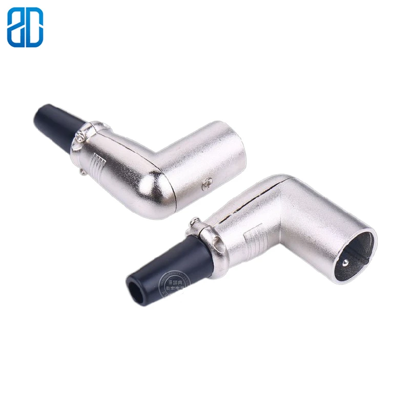 Высокое качество Медь четыре ядра 3 Core XLR под углом 90 штекер микрофона аудио линия