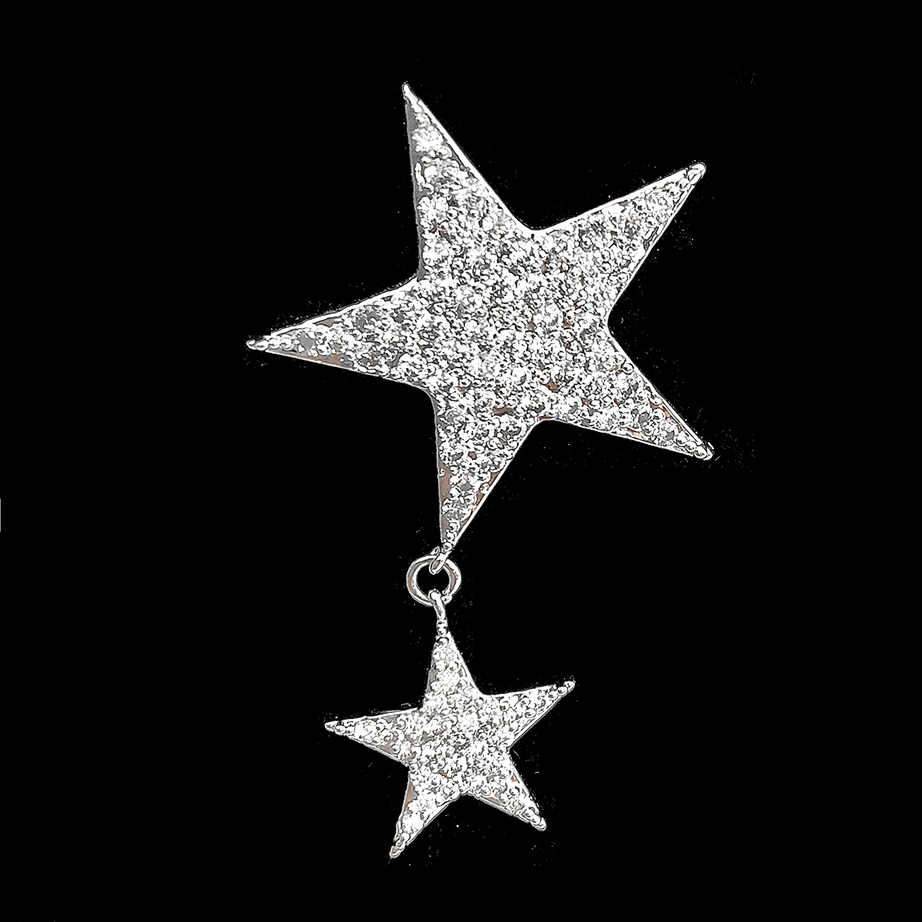 

Stylish Micro Pavel Clear CZ Star with Star Drop Brooch Lapel Pin Celestial Jewelry for Unisex Collar Hat Caps Scarf Shawl Suit