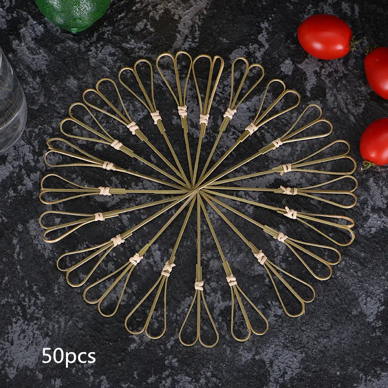 50 шт. 12 см Резанные струны необычные креативные бамбуковые знаки фрукты шпажки