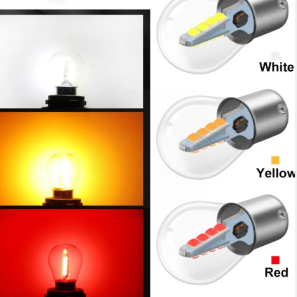 

8/16 3D 3030 Chips1157 Led P21/5W BaY15d Car Brake Lamp Vehicle Bulb 6000K S25 Reverse 12v Auto 24v Signal Turning White Li E4K0
