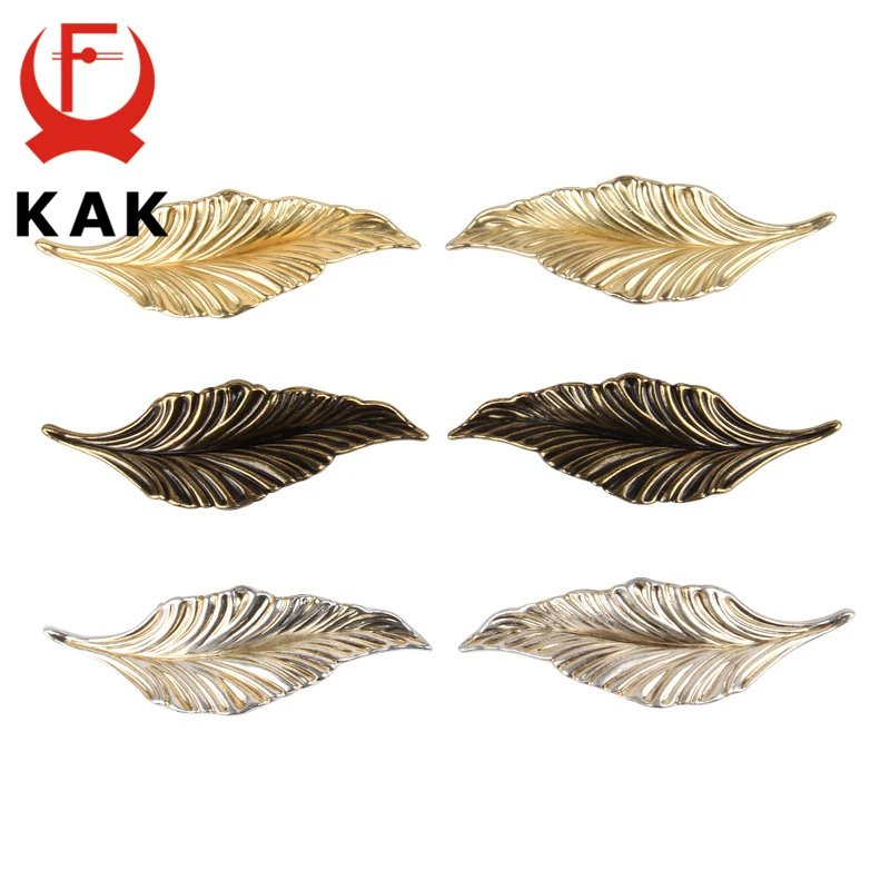 KAK Новинка черные золотые листья креативные ручки для ящика шкафа двери