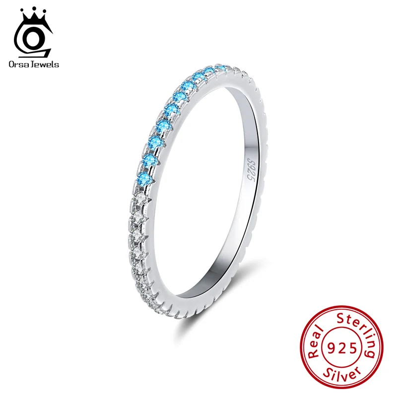 ORSA JEWELS 100% Стерлинговое Серебро 925 пробы красочные женские кольца AAAA Циркон