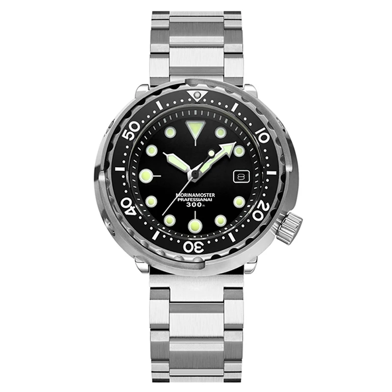 Steel Strap NH35 механические наручные часы 300 м дайвер керамический ободок сапфировое стекло Мужские автоматические часы из нержавеющей стали - Цвет: Steel Strap
