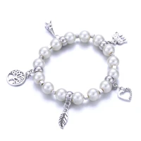 2021 latest glass bead owl bracelet alloy tree of life bracelet jewelry female pandora style