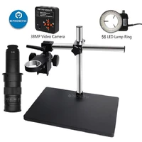 industrial digital video microscope adjustable dual arm focusing bracket holder table stand 50mm 38mp vga camera for pcb repair