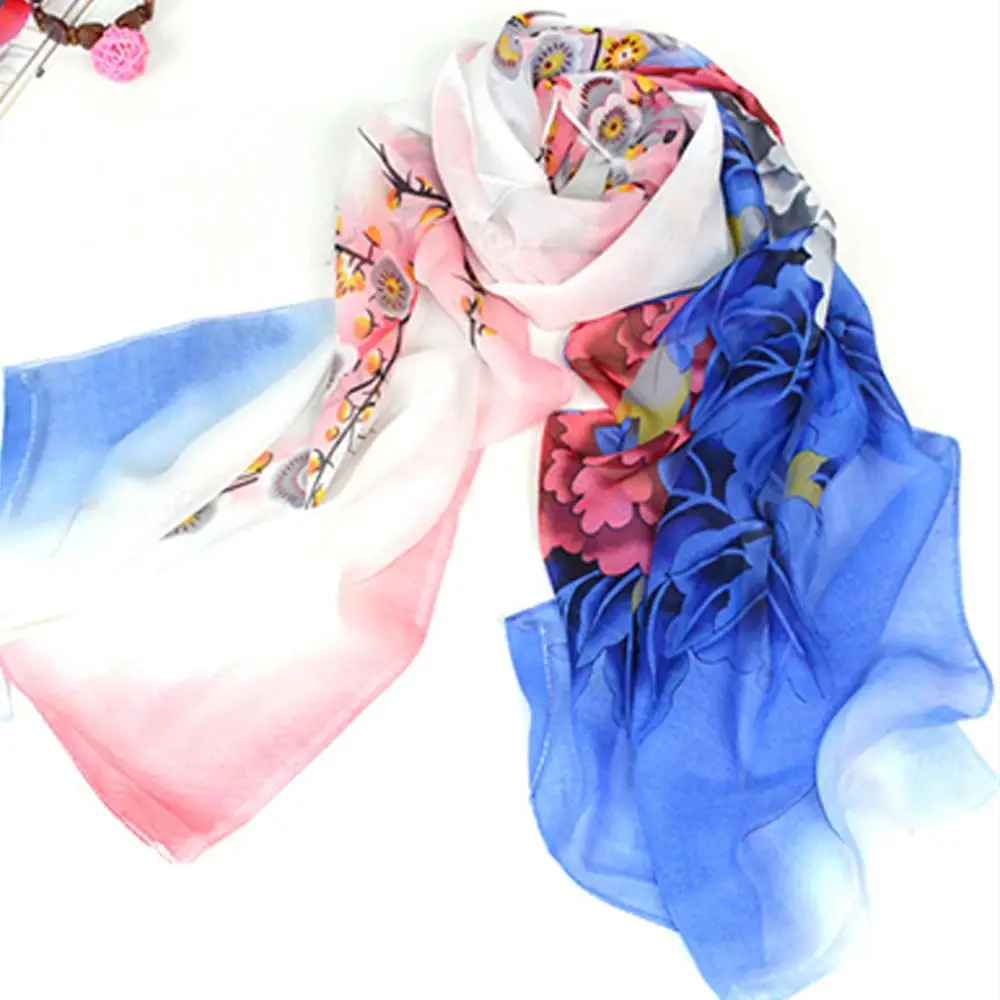 

Women Fashion Long Flower Print Chiffon Scarf Winter Wrap Shawl Foulard Echarpe