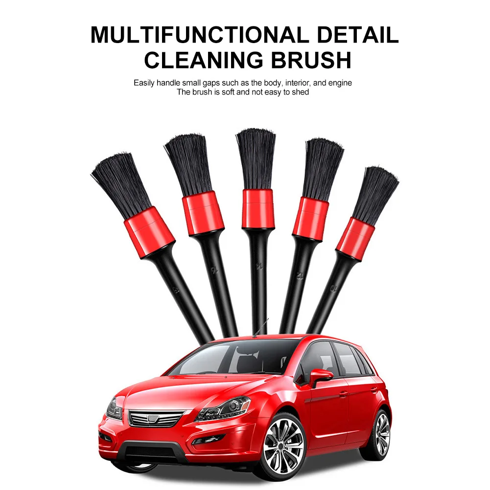 

5pcs/set Car Detailing Brush Auto Interior Detailing Brush Set Dashboard Air Outlet Clean Brush Tools Car Cleaning Accessories