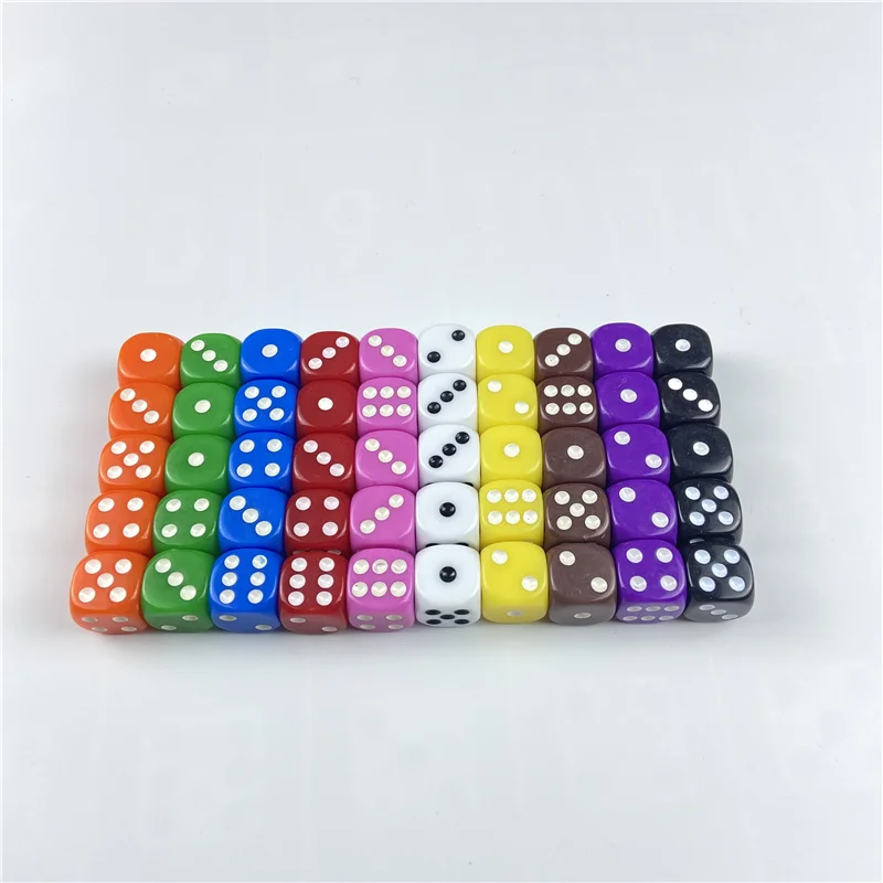 Игральные кости 10 шт./лот 16 мм акриловые белые с круглыми углами шестигранные для