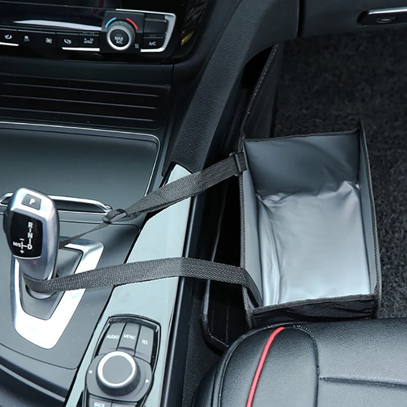 

Car Trash Can Portable Drive Bin Hanging Wastebasket Back Seat Storage Bag Waterproof Dustbin Storage Organizer Box