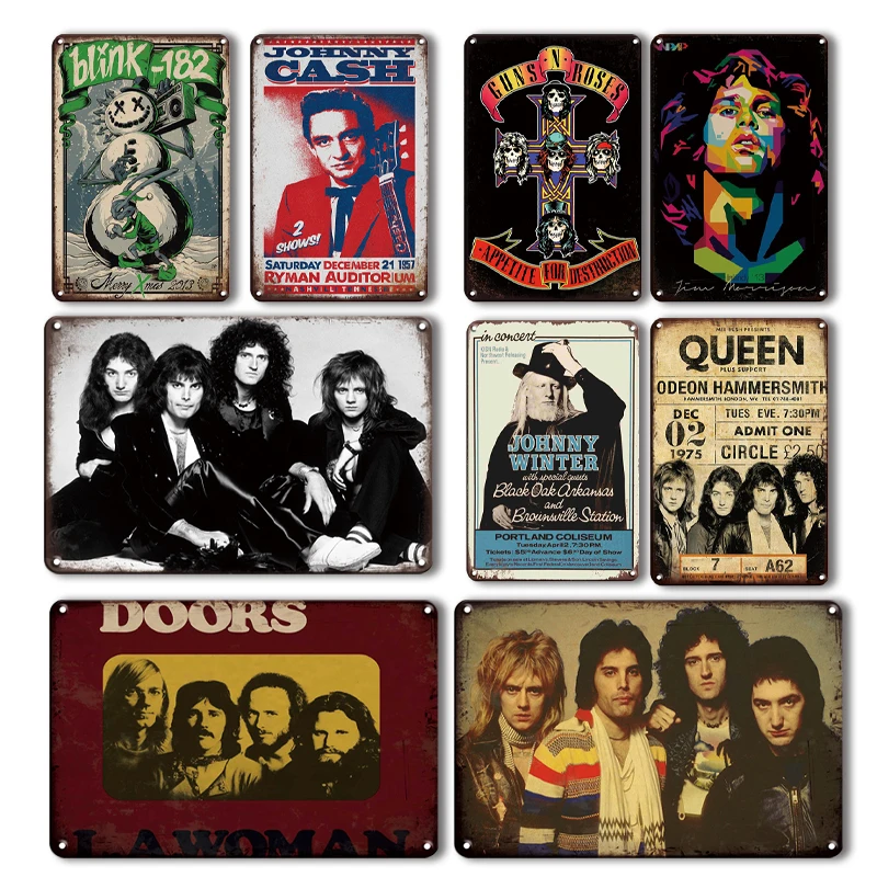 

Vintage Pop Rock Band Metal Signs Music Singer Poster Home Bar Personalized Wall Decoration Bedroom Wall Sticker Creative Gifts