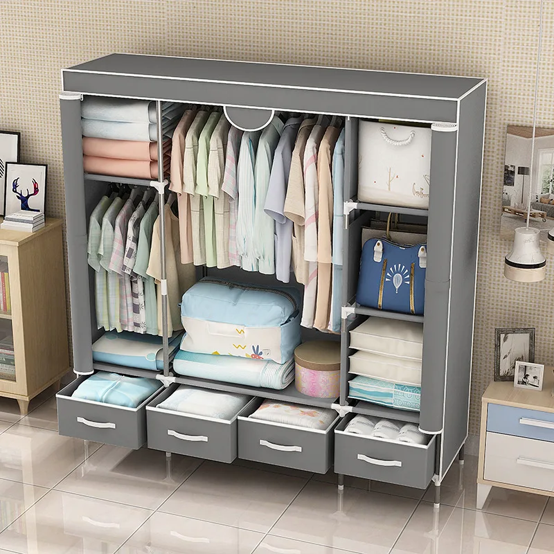 Нетканая ткань шкаф Портативный прочный одежды хранение органайзер полка с