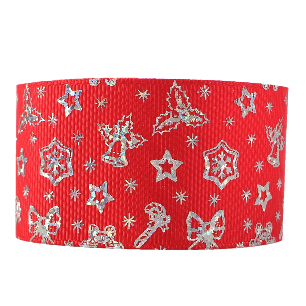 David accessories 50 ярдов/рулон 1,5 ''38mm рождественские лазерные корсажная лента DIY лук, сумок, обуви, Материал, украшение дома, 50Yc7837