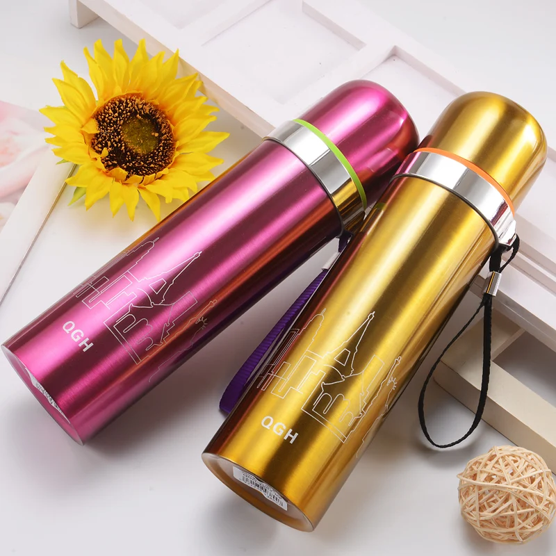 Thermos Bottle Insulated Cup Adult Large Capacity Children's Stainless Steel Drop-proof Household Pot | Дом и сад