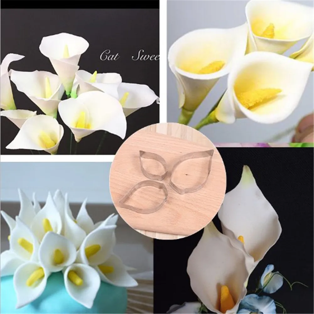 3 шт./компл. Calla металлическая форма для печенья в виде цветка лилии помадки торта