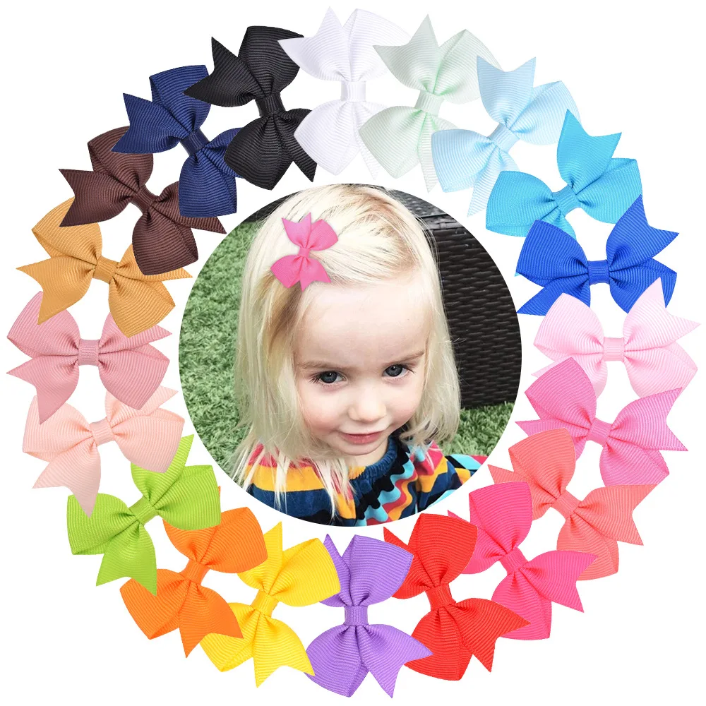 

Solid Ribbed Ribbon Fishtail V-Clips Pin Children Hairclip Cute Jewelry Hair Bows for Girls Hairgrips Bowknot Hair Accessories